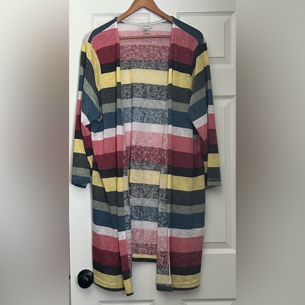 Avenue Long Striped Cardigan 22/24